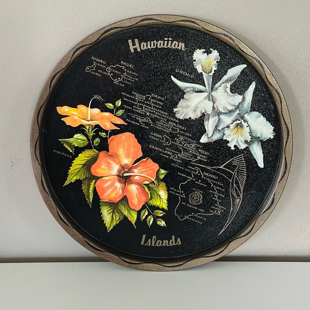 Vintage Hawaiian Islands Decorative Tray Plate